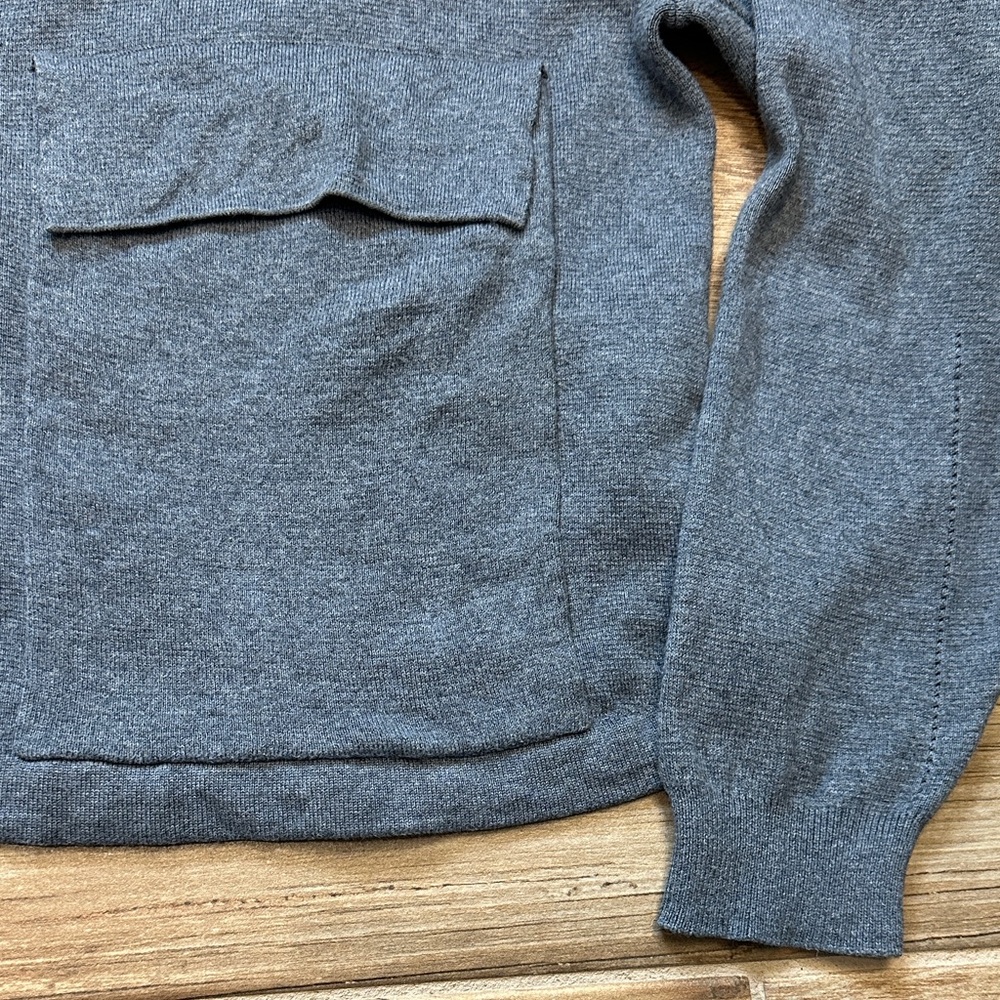 Wrap Charcoal Gray Button-Front Women's Sweater Jacket - Picture 3 of 13